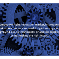 In today’s competitive higher education market, institutions are either gaining market share due to a successful digital strategy and execution or losing ground due to insufficiently prioritised capabilities and/or not making the right impact