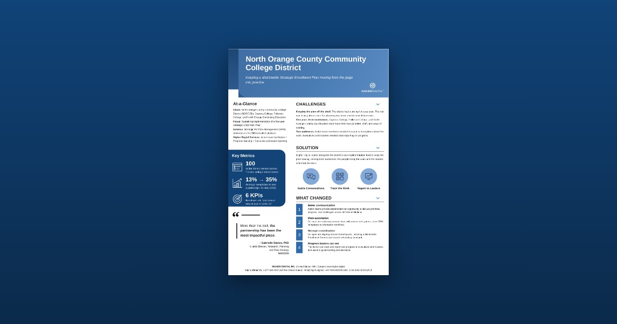 North Orange County Community College District case study, first page